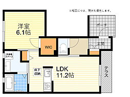 シャーメゾン桜井谷 1LDKの間取図画像