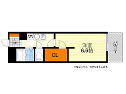 フェンネル千里 1Kの間取図画像
