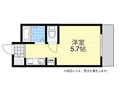 東昌第8ハイツA棟 1Kの間取図画像
