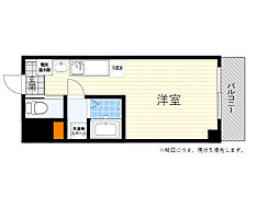 ヴィラほった ワンルームの間取図画像