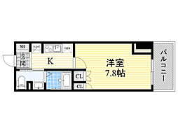 COMFORIA江坂 1Kの間取図画像