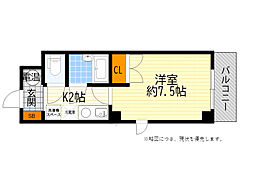 セレクト・江坂 1Kの間取図画像