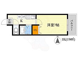 ハイツ岩本 1Kの間取図画像