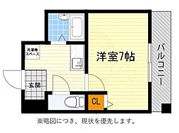 イーズ千里山 1Kの間取図画像