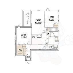 ヘーベルメゾン アトル 2LDKの間取図画像