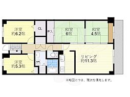 千里中央パークヒルズH棟 4LDKの間取図画像