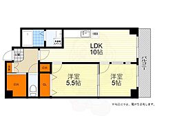 ベルメゾン千里中央 2LDKの間取図画像