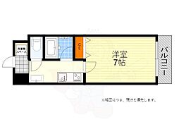 スカーレット江坂 1Kの間取図画像