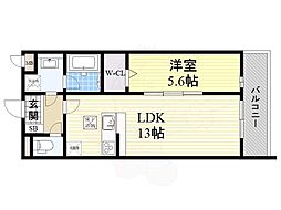 グランフェニックス 1LDKの間取図画像