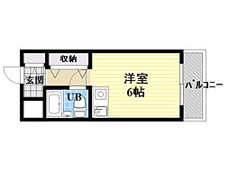 エサカファインクレスト ワンルームの間取図画像