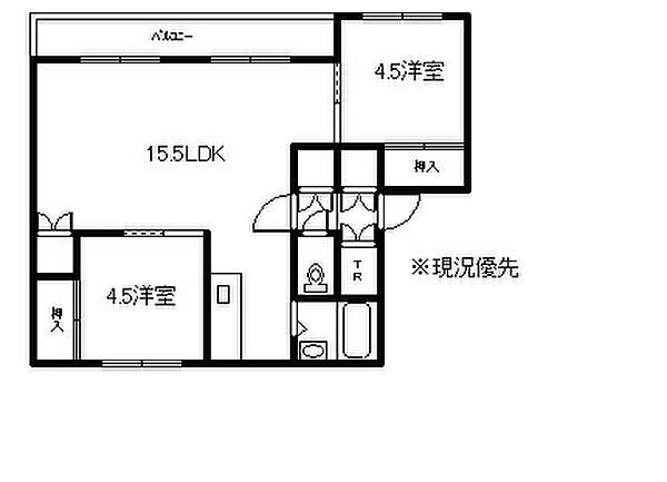 レジデンス美唄 205｜北海道美唄市西四条南7丁目(賃貸アパート2LDK・2階・52.58㎡)の写真 その2