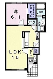 グランボヌール3 1LDKの間取図画像