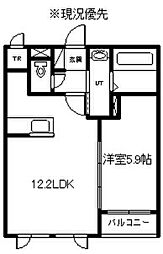 raffine 1LDKの間取図画像