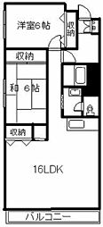 ウエスト・パーク 2LDKの間取図画像