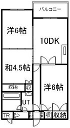 ゴトーハイム 2LDKの間取図画像