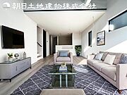 【リビング】ご家族の一日のはじまりも一日の終わりも、いつもこの空間から。お家のなかで特にこだわって頂きたい空間です。※家具等はCG合成です。