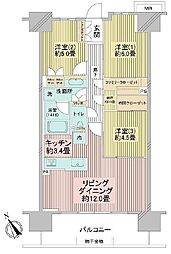 海老名ザ・レジデンス 3LDKの間取図画像