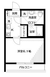 NSGATEつつじヶ丘 1Kの間取図画像