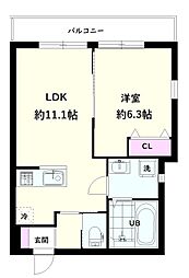 NSGATE江北1 1LDKの間取図画像
