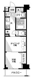 日神デュオステージ浅草三筋 1DKの間取図画像