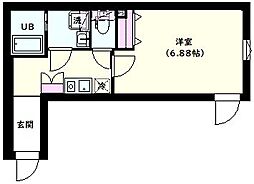 NSGATE中野坂上 1Kの間取図画像
