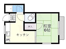 東和マンション 1Kの間取図画像