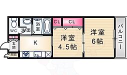 サンディアル次屋 2Kの間取図画像