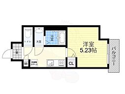 シロハイヌ尼崎中央 1Kの間取図画像