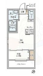 GAZELLE NOAH尼崎尾浜1 1DKの間取図画像