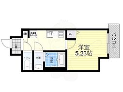 シロハイヌ尼崎中央 1Kの間取図画像