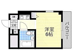 猪名寺パークマンション・1 ワンルームの間取図画像