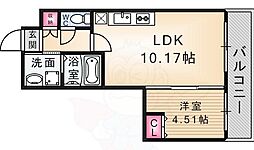 プレジオ尼崎 1LDKの間取図画像