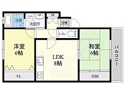 サンシャイン17 2LDKの間取図画像