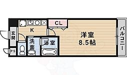 クレセールTWO 1Kの間取図画像