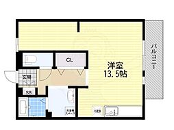ドミールたかはし ワンルームの間取図画像