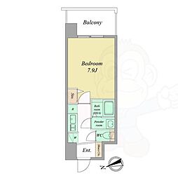 リヴェント尼崎 1Kの間取図画像