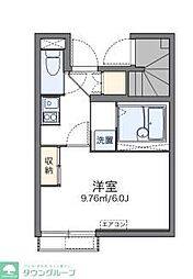 東武伊勢崎線 竹ノ塚駅 徒歩14分の賃貸アパート 1階1Kの間取り
