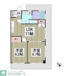 第7池田マンション 2LDKの間取図画像