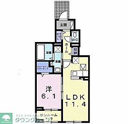 NOVA2 1LDKの間取図画像