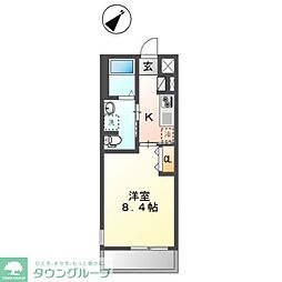 アイリスガーデン2 1Kの間取図画像