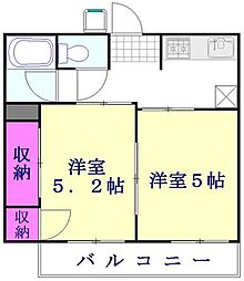 シティハイム高野コーポ 2Kの間取図画像