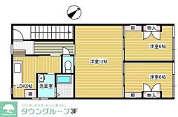 原越谷ビル 2LDKの間取図画像