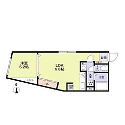 Ecoluxe 1LDKの間取図画像