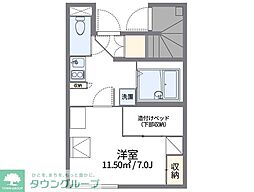 レオパレスきょうでん 1Kの間取図画像