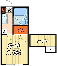 レオパレス草加氷川町 1Kの間取図画像