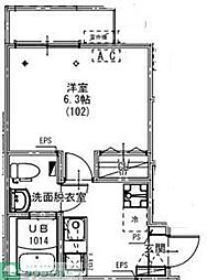 KEIAI RESIDENCE せんげん台VII 1Kの間取図画像