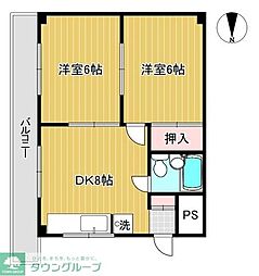 シンユウ・コーポ 2DKの間取図画像