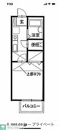 田川ハイツ3 1Kの間取図画像