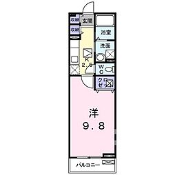 グレイス1 1Kの間取図画像