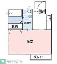 77ハウス 1Kの間取図画像